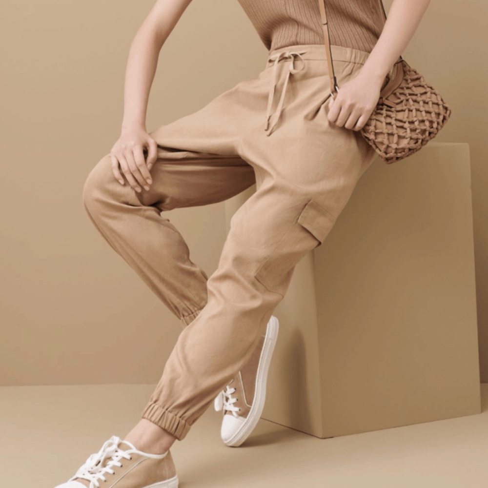 MARELLA Casta Linen Mix Stretch Cargo Trousers